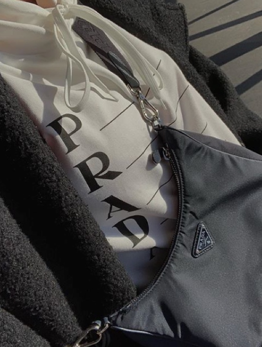 Prada Neutrals 2020 Mini Saffiano Trimmed Tessuto Hobo