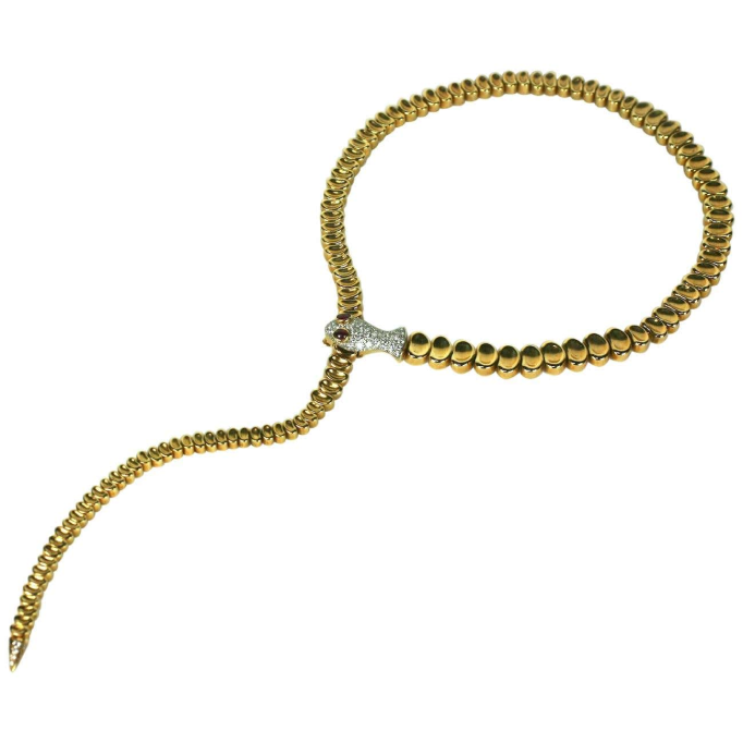 Courtesy 1stDibs A snake’s skeleton influenced the design of this necklace