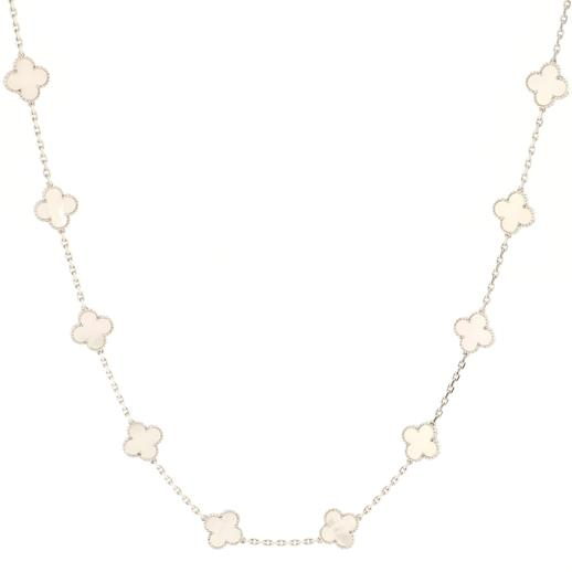 Vintage Alhambra 20 Motifs Necklace 18K White Gold and Mother of Pearl Vintage Alhambra 20 Motifs Necklace 18K White Gold and Mother of Pearl