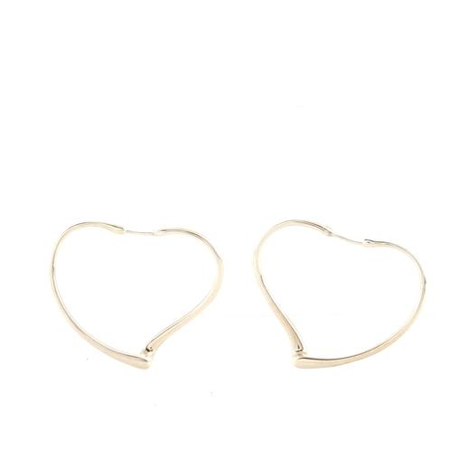  Elsa Peretti Open Heart Hoop Earrings Sterling Silver Medium