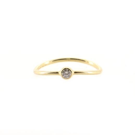 Elsa Peretti Wave Single-Row Ring 18K Yellow Gold and Diamond