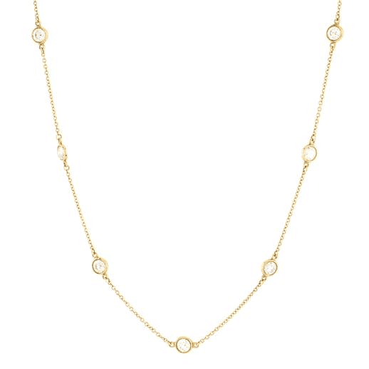Elsa Peretti Diamonds By The Yard 11 Stone Necklace 18K Yellow Gold and Diamonds 1.54CT