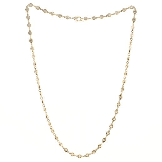 Elsa Peretti Diamonds By The Yard Continuous Necklace 18K Yellow Gold and Diamonds 4mm