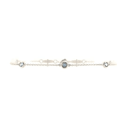 Elsa Peretti Color By The Yard 5-Stone Bracelet Sterling Silver with Aquamarine