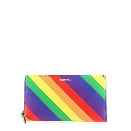 Balenciaga Rainbow Ville Continental Zip Around Wallet