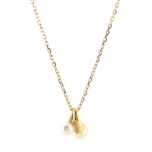 MikimotoTwist Motif Pendant Necklace 18K Yellow Gold and Pearls