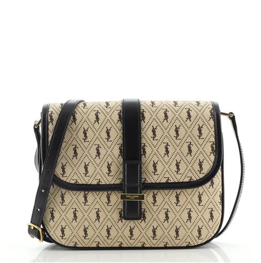 Saint Laurent monogram-print Messenger Bag - Brown