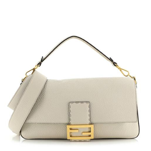 Fendi Brown/White Zucca Coated Canvas and Leather Mini Cage Baguette Bag  Fendi