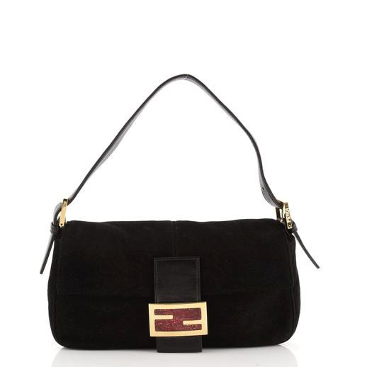 Vintage Fendi Baguette Black with silver Hardware