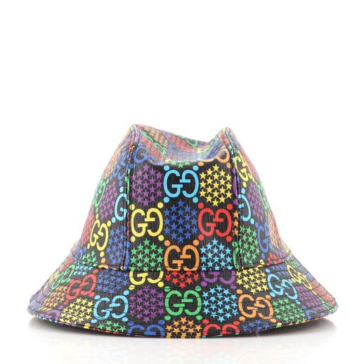 Gucci Bucket Hat Psychedelic Print GG Coated Canvas Large