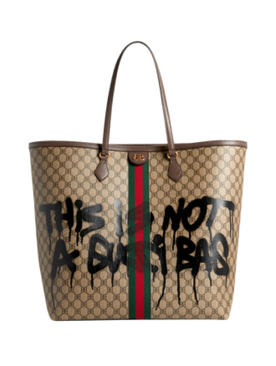 Gucci x Balenciaga The Hacker Project Graffiti Large Tote Bag