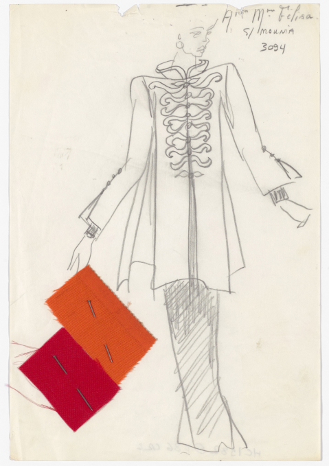 An India-inspired sketch from Yves Saint Laurent’s spring/summer 1982 collection
