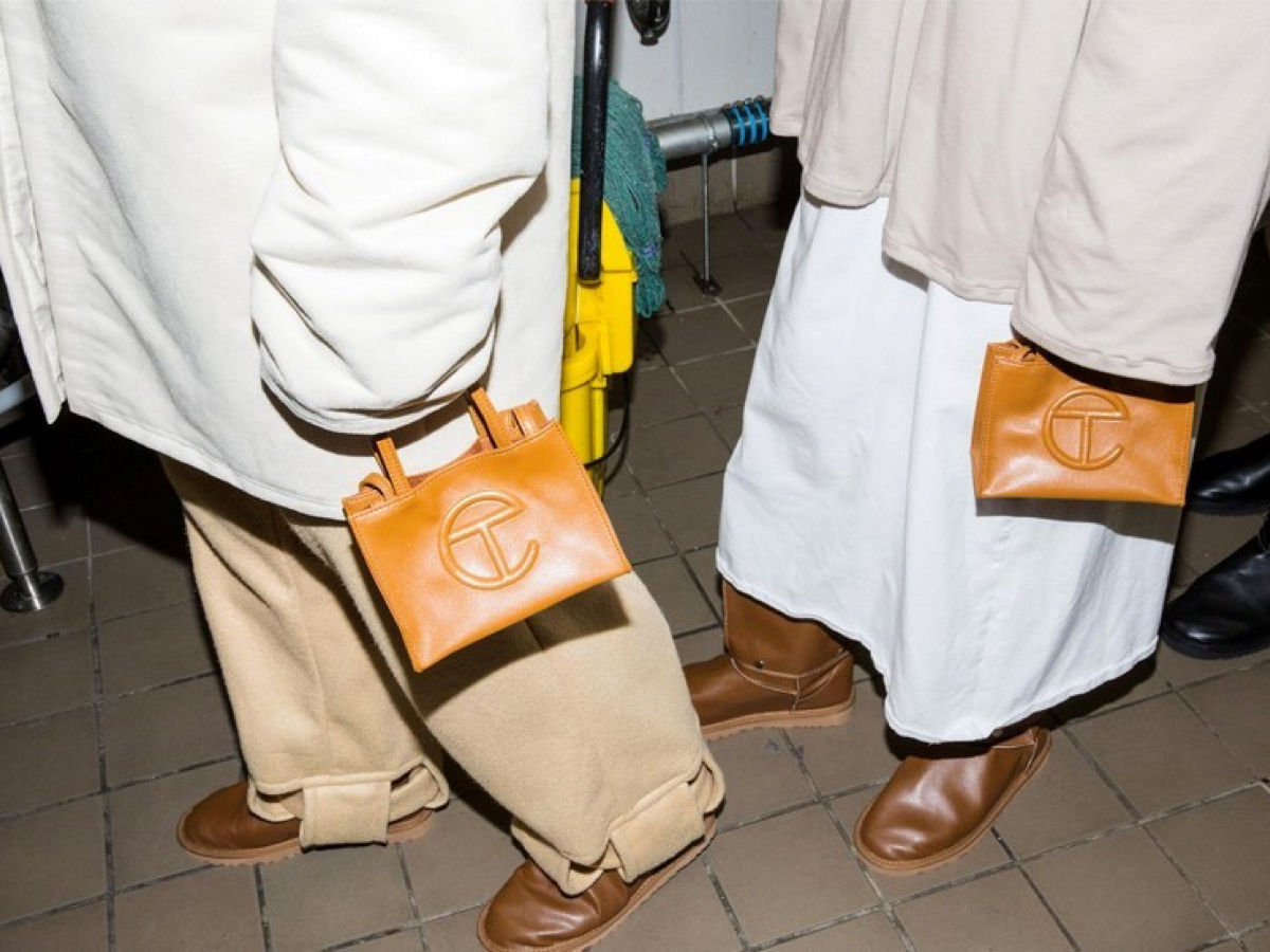 Small Telfar Shopping Bags in tan