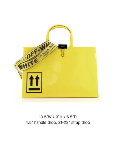 Off-white Mini Patent Leather Box Bag In Yellow