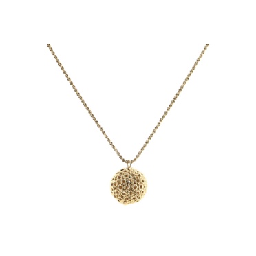 Christian Dior Vintage Ball Pendant Necklace Perforated Metal