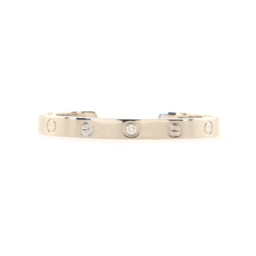 Cartier Love 1 Diamond Cuff Bracelet 18K White Gold with Diamond