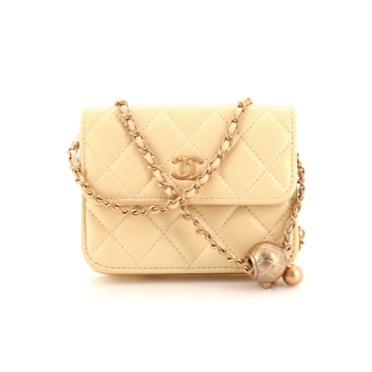 Chanel Pearl Crush Flap Clutch with Chain Quilted Lambskin Mini