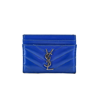 Saint Laurent Classic Monogram Card Holder Matelasse Chevron Patent