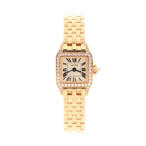 Cartier Santos Demoiselle Quartz Watch Rose Gold with Diamond Bezel 20
