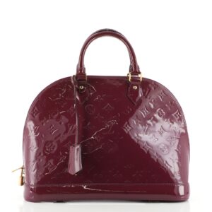 Louis Vuitton Alma BB in Cherry Red Vernis - mini size at 1stDibs  louis  vuitton alma bb cherry, lv alma bb size, alma bb measurements