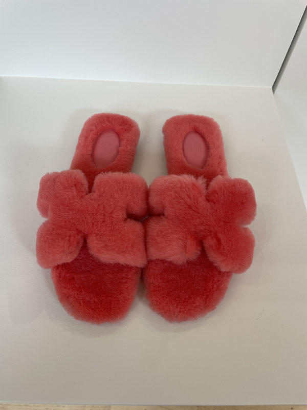 Hermes Fur Oran Sandals