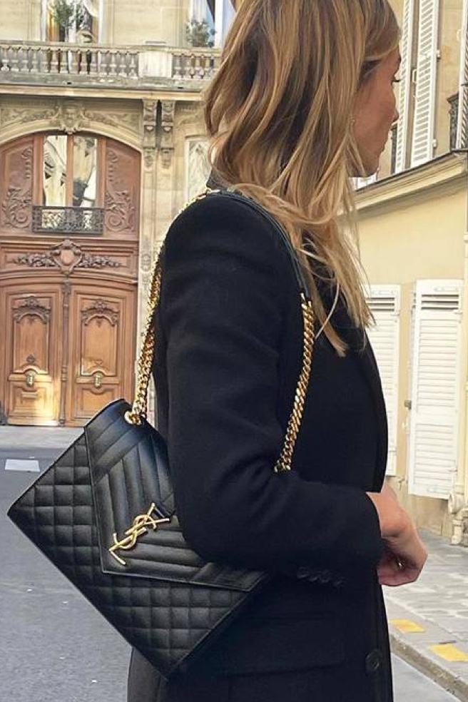 Saint Laurent Black Chevron Leather Large Cassandre Flap Bag Saint Laurent  Paris