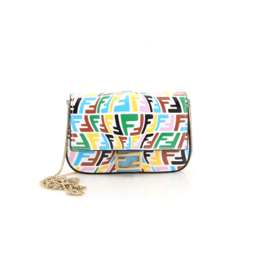 Fendi Baguette Phone Pouch Taupe In Multicolor