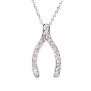Product image of a Tiffany & Co. Wishbone Pendant Necklace Platinum and Diamonds 