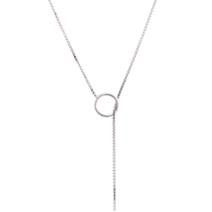 Product image of a Gucci Logo Lariat Necklace 18K White Gold 