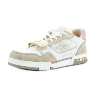 Product image of a Louis Vuitton Men's LV Trainer Velcro Sneaker Monogram Denim and Leather with Mesh 