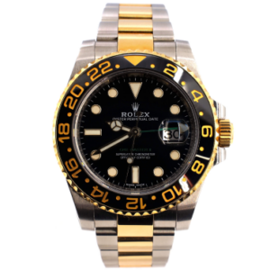 Product image of a Rolex Oyster Perpetual Date GMT-Master II Automatic Watch Stainless Steel and Cerachrom with Yellow Gold 40 