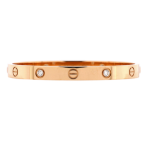 Product image of a Cartier Love 4 Diamond Bracelet 18K Rose Gold with Diamonds 