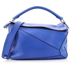 Product image of a blue Loewe Puzzle Bag Leather Large