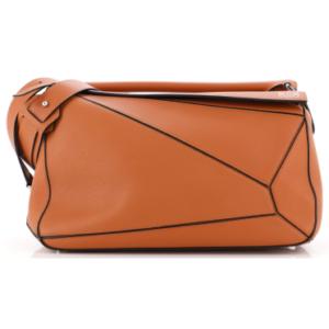 Product image of an orange Loewe Puzzle Bag Leather Large