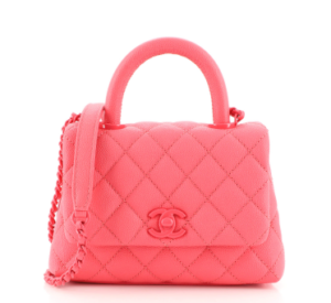 Chanel Coco Handle Small 19A Red Quilted Caviar with brushed gold hardware