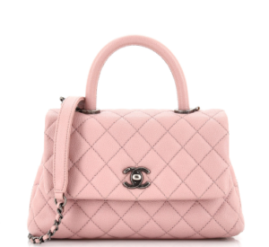 Chanel Coco Mini Top Handle Flap Caviar Leather Bag