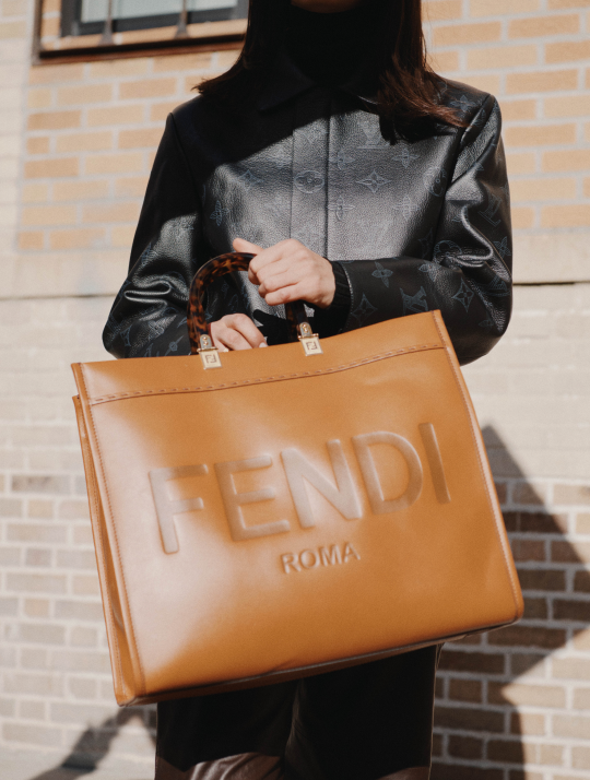 Fendi FF Logo Bottom Shoulder Bag | Luxury Fashion Clothing and Accessories